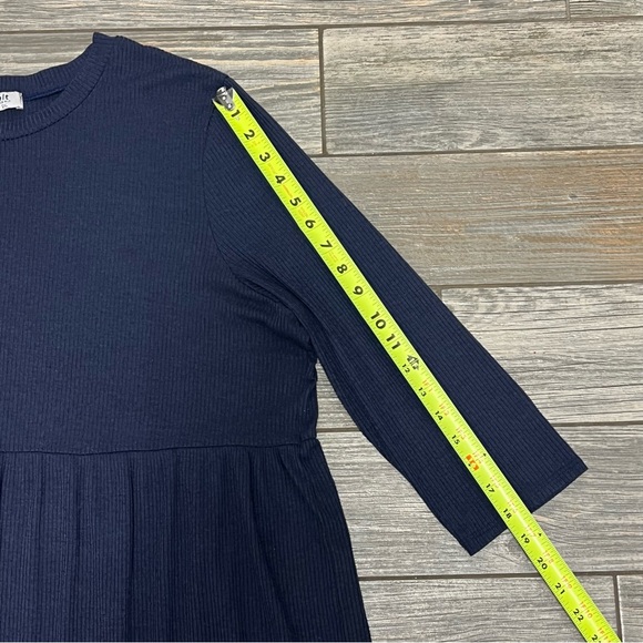 N/T Made in LA Ribbed Tiered A-Line Dress Size 2XL XXL Navy Blue 46” Chest - Picture 9 of 16